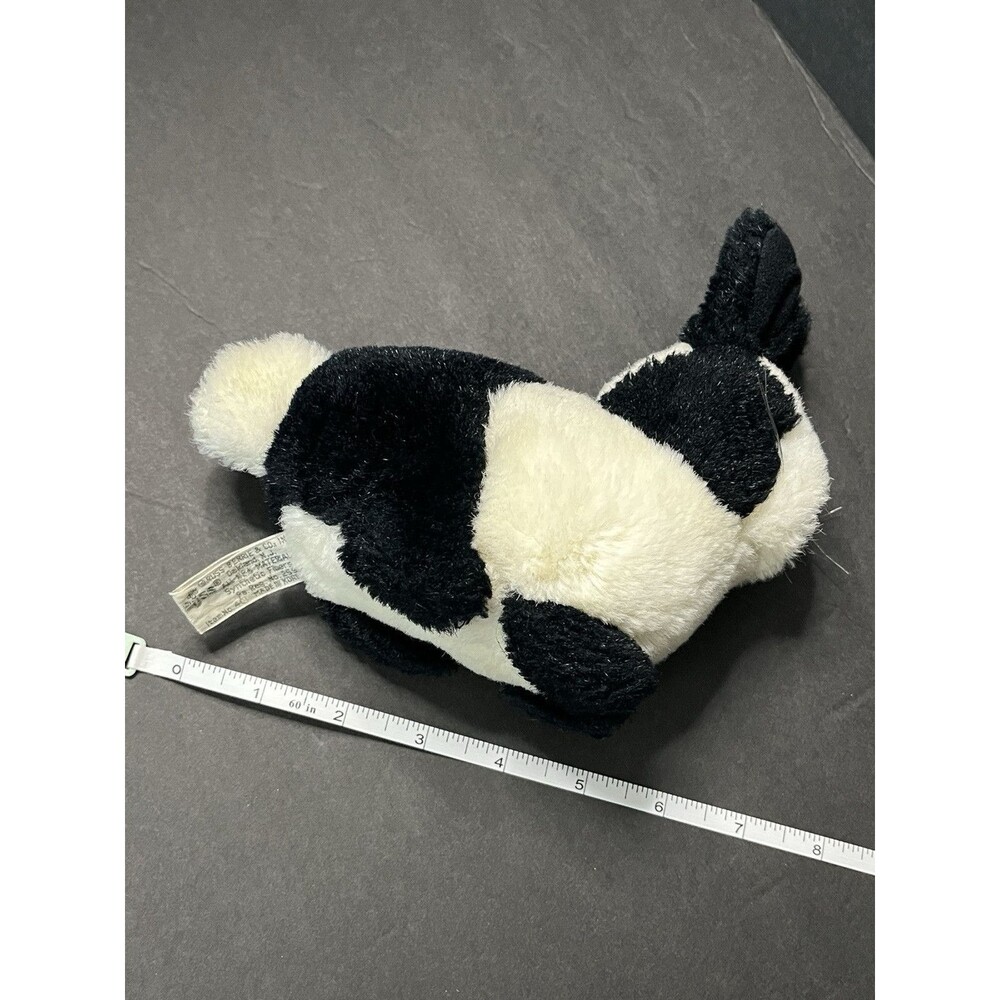 Smoothie By Russ Berrie 6" Black And White Bunny Rabbit Toy Vintage Plush - Picture 9 of 12